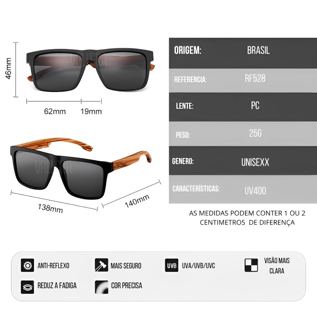 Óculos de Sol - Masculino - Bambu Classic